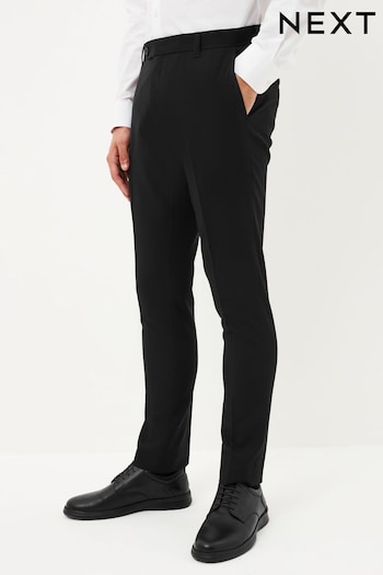 Black Super Skinny Machine Washable Plain Front Smart Trousers (C38052) | £20