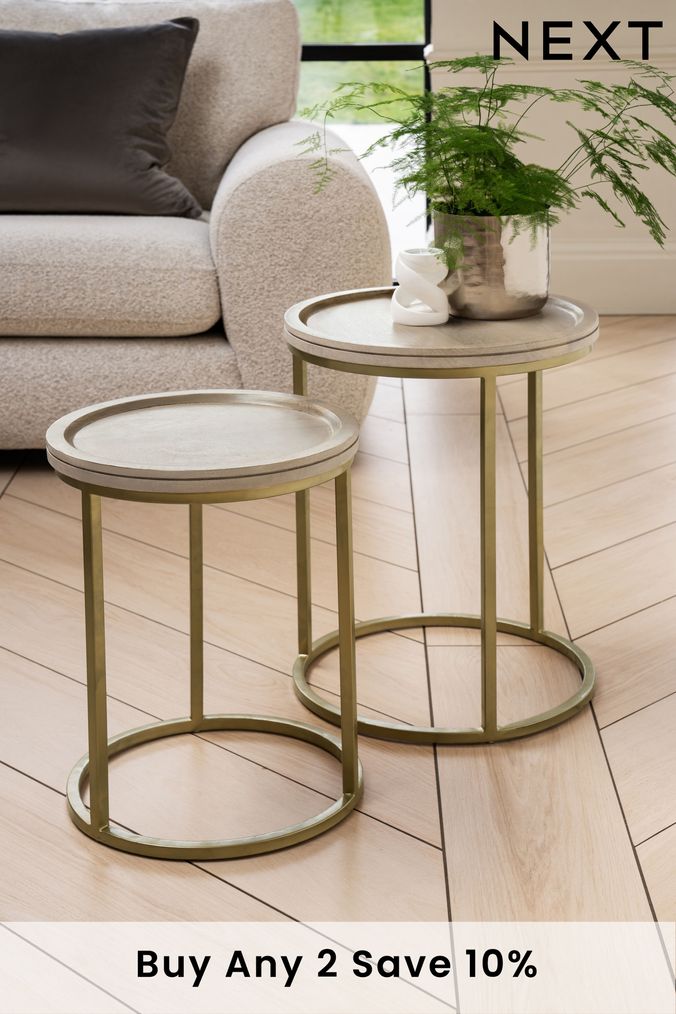 Buy Nest of Tables Gold Livingfurniture Online Next UK