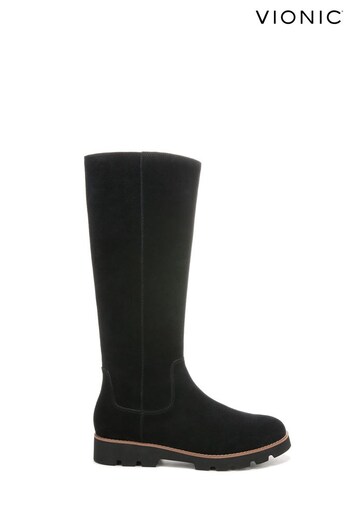 Vionic Gwen Black Waterproof Suede Knee Length Boots (C38252) | £180