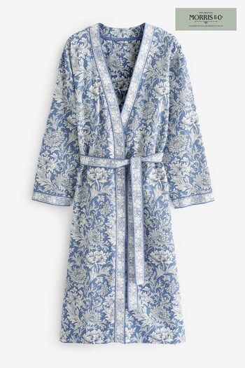 Morris & Co Blue Floral Lightweight Dressing Gown (C38263) | £55