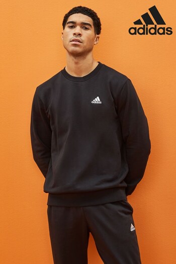 adidas Canvas Black Sportswear Essentials French Terry Embroidered Small Logo Sweatshirt (C38420) | £40