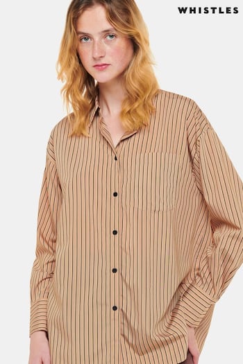 Whistles Natural Stripe Oversized Shirt (C38516) | £79