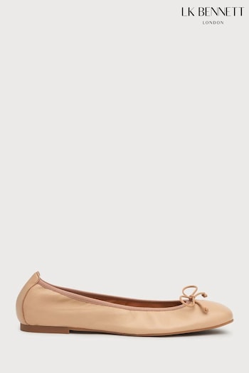 LK Bennett Natural Trilly Leather Ballerina Pumps (C38522) | £119