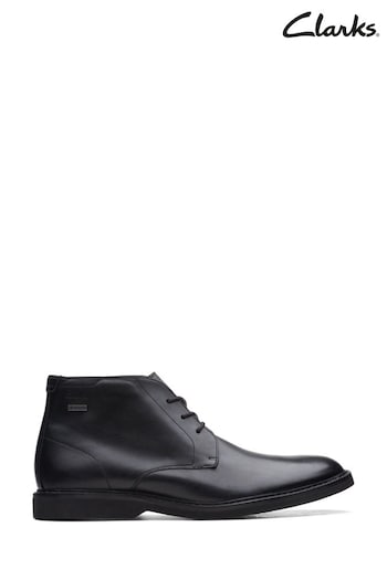 Clarks Black Leather Atticuslthigtx Boots (C38627) | £110
