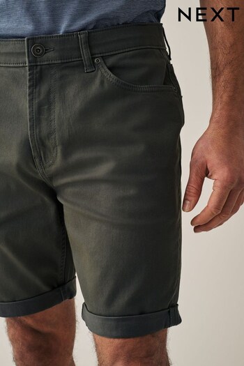 Khaki Green Motionflex 5 Pocket Chino Shorts jeans (C38688) | £24