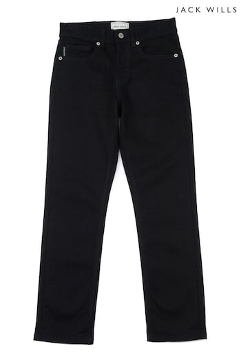 Jack Wills Straight Leg Black Denim Hot Jeans (C38743) | £35 - £48