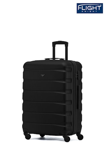 Flight Knight Black Mono Medium Hardcase Lightweight Check In Suitcase With 4 Wheels (C38746) | £60