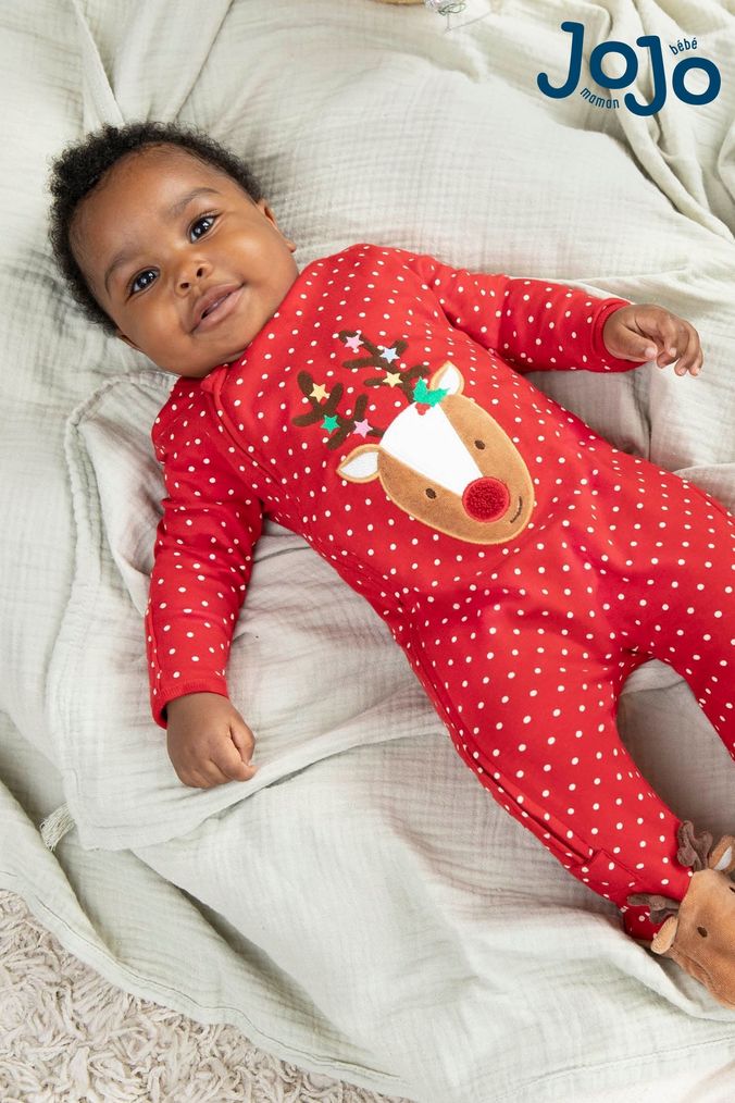 Baby boy christmas sleepsuit top