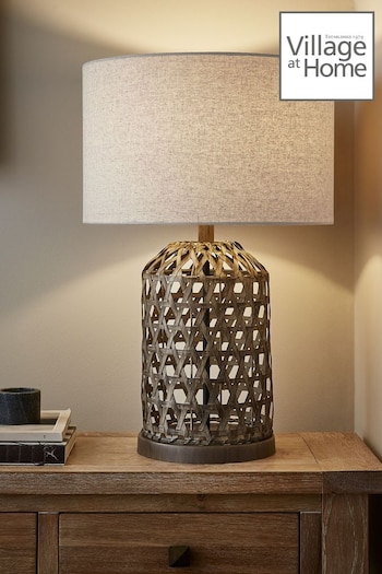 Village At Home Natural Beaton Woven Rattan Table Lamp (C38880) | £159