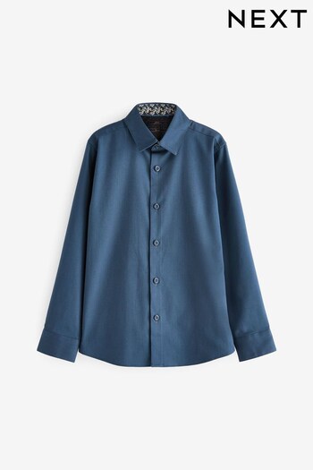 Indigo Blue Long Sleeve Smart Trimmed Shirt (3-16yrs) (C38920) | £14 - £19