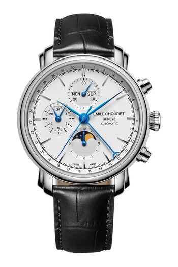 Emile Chouriet Gents White Calendar Chronograph Lac Léman Watch (C38931) | £3,250