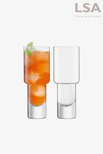 LSA International Set of 2 Clear Vodka Mixer 400ml Cocktail Glasses (C38932) | £48