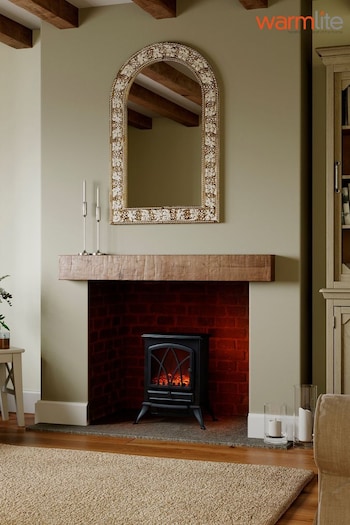 Warmlite Black Electric Freestanding Stove Heater LED Log Flame Effect (C39200) | £90