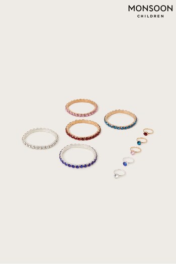 Monsoon Blue Jewel Treasure Bracelet and Rings Set 5 Packs (C39314) | £12