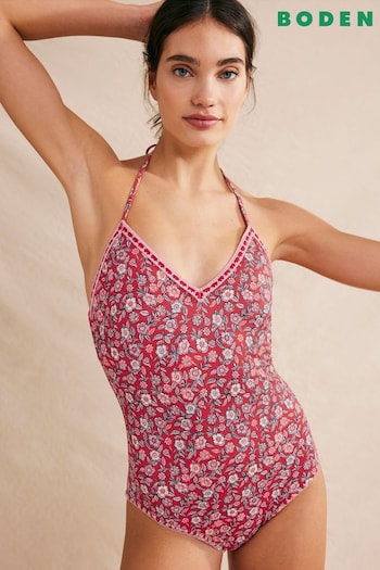 Boden Red Crochet Triangle Swimsuit (C39382) | £85