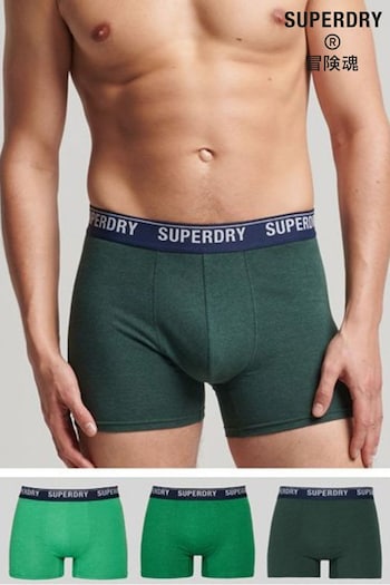 Superdry Green Organic Cotton Boxers 3 Pack (C39518) | £30