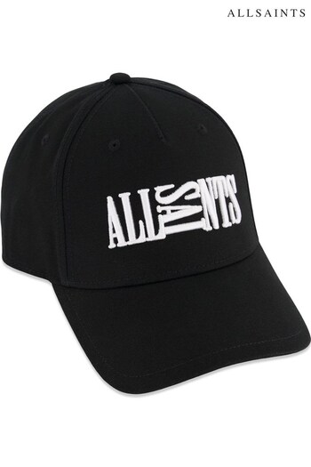 AllSaints Oppose Black Baseball Cap (C39614) | £39