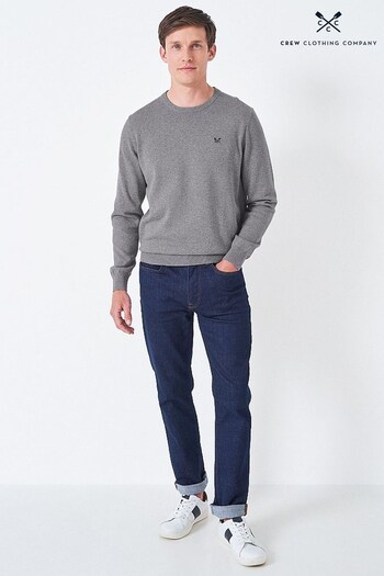 Crew Clothing Company Charcoal Grey Cotton Casual Jumper (C39674) | £55