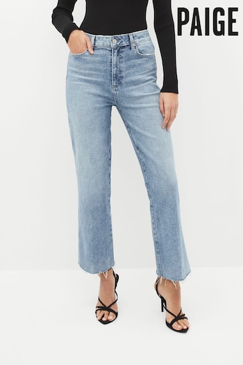 Paige Blue Relaxed Claudine Ankle Flare Jeans With Raw Hem (C39767) | £275