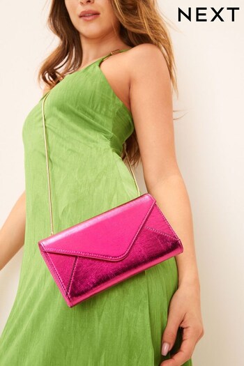 Pink Metallic Small Cross-Body Clutch Bag (C39913) | £22