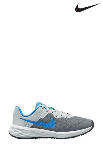 Nike Grey/Blue Revolution 6 Youth Trainers (C3D424) | £40