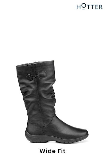 Hotter Black Derrymore II Wide Fit Zip-Fastening Boots (C40051) | £149