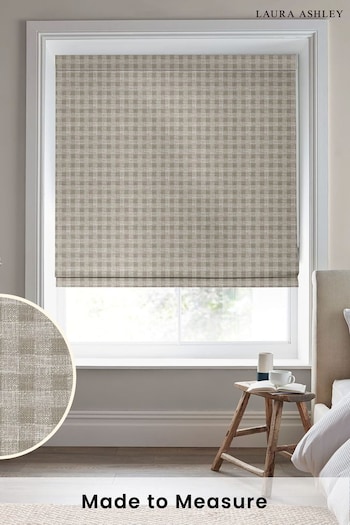 Laura Ashley Brown Gingham Made To Measure Roman Blinds (C40113) | £84