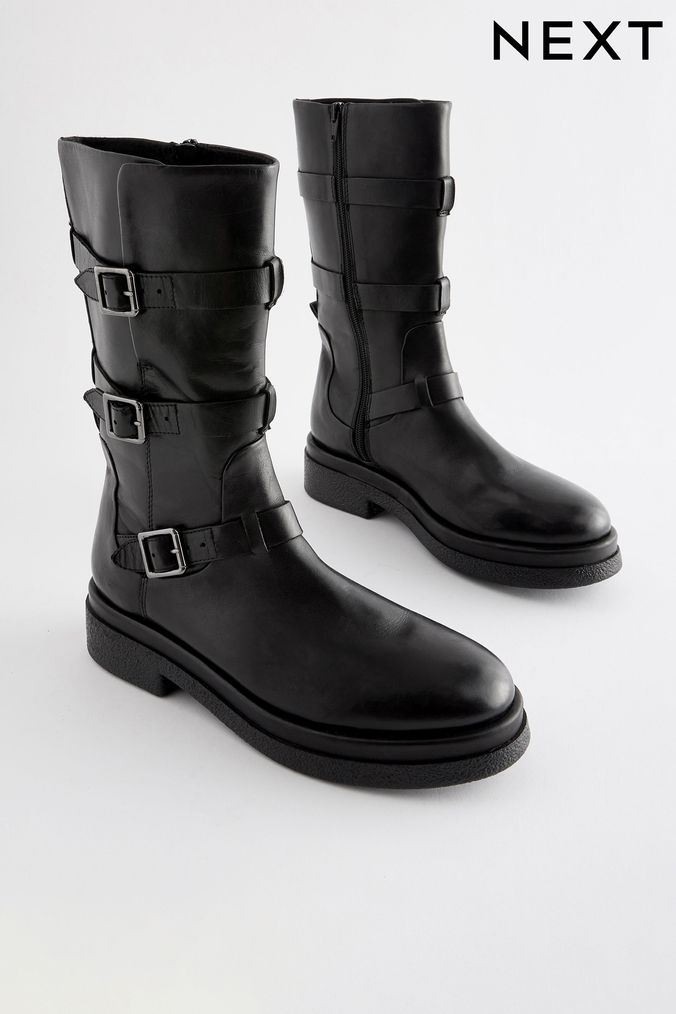 Women s Flat Mid Calf Length Boots Next Official Site
