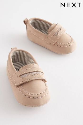 Natural Moccasin Pram Shoes (0-24mths) (C40583) | £14