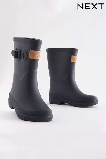 Navy Check Lined Buckle Wellies (C40747) | £16 - £19