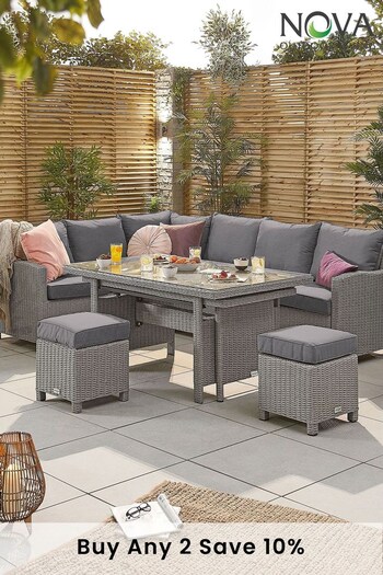 Nova Outdoor Living Grey Deluxe Left Hand Corner Set with Extending Table (C40820) | £2,500