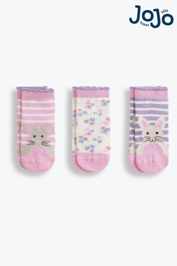 JoJo Maman Bébé Pink 3-Pack Bunny Socks (C40821) | £9.50