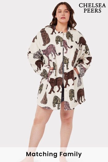 Chelsea Peers Cream Curve Fleece Leopard Print Cardigan (C40900) | £45