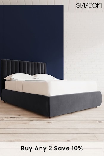 Swoon Easy Velvet Black Porlock Divan Bed (C40940) | £1,169 - £1,259