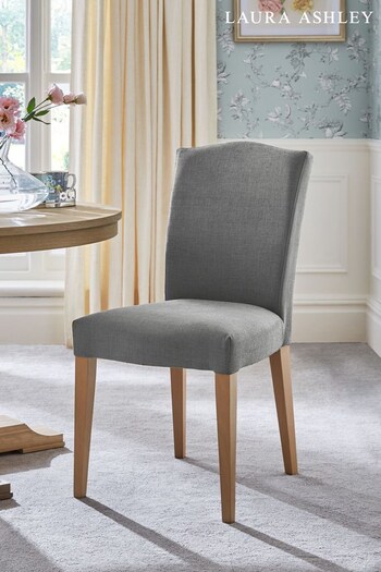 Laura Ashley Set of 2 Wooton Steel Calderbridge Oak Effect Leg Dining Chairs (C40948) | £350