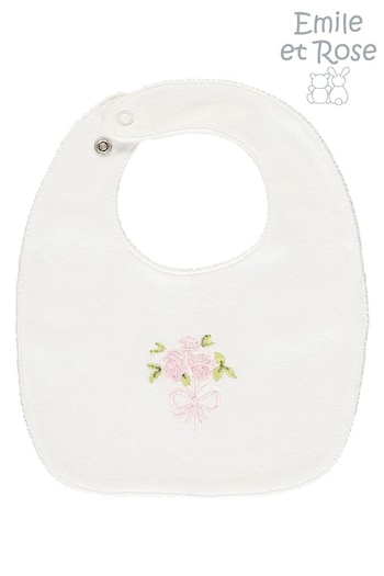 Emile Et Rose Pink Floral Print & Embroidered Bib Gift Set (C41034) | £21