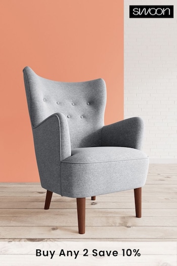 Swoon Soft Wool Light Grey Ludwig Chair (C41178) | £1,059