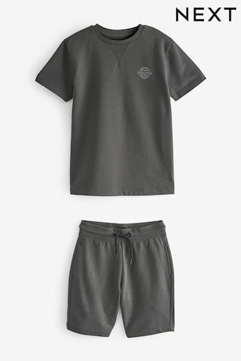 Charcoal Grey T-Shirt and Shorts 2 Piece Set (3-16yrs) (C41246) | £13 - £21
