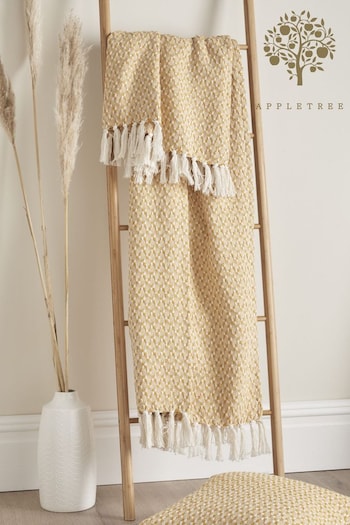 Appletree Yellow Bexley Recycled Cotton Throw (C41466) | £20