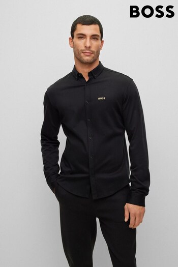 BOSS Black Biado Cotton Pique Regular Fit Logo Shirt (C41542) | £119