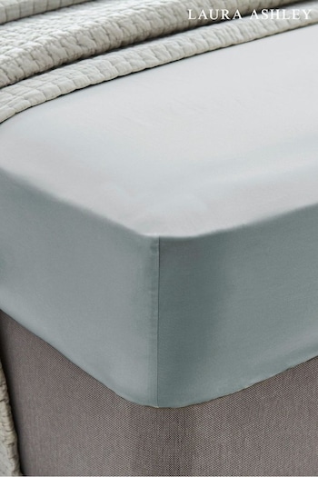 Laura Ashley Pale Seaspray 200 Thread Count Cotton Fitted Sheet (C41701) | £25 - £35