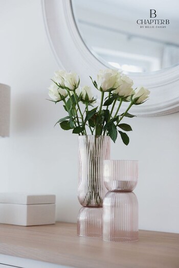 Chapter B Pink Ribbed Glass Dual Vase (C41804) | £16 - £18