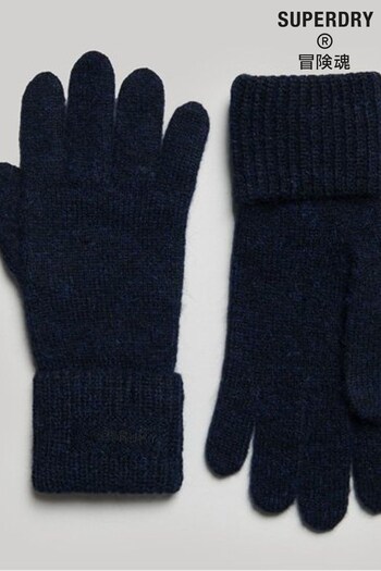 Superdry Blue Essential Ribbed Gloves (C41861) | £18