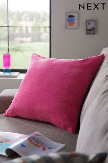 Fuchsia Pink 59 x 59cm Soft Velour Cushion (C41874) | £18