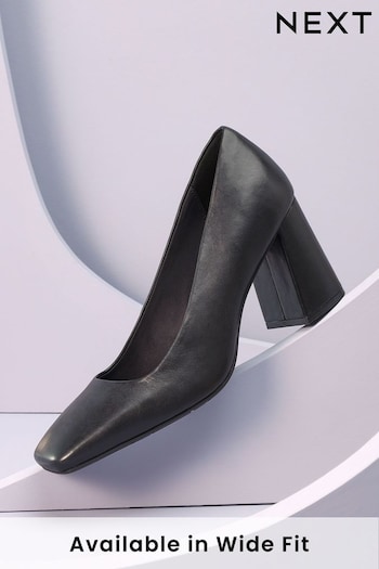 Black Forever Comfort® With Motionflex Square Toe Block Heel Shoes Hot (C41965) | £56