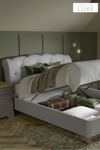 Soft Texture Light Grey Hartford Collection Luxe Upholstered Ottoman Storage Bed Frame (C42076) | £875 - £1,075