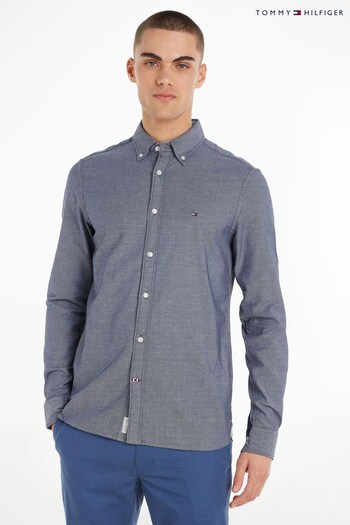 Tommy Hilfiger Blue Flex Dobby Slim Fit Shirt (C42108) | £90