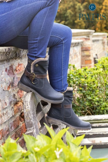 Pavers Casual Calf Black Boots (C42118) | £58