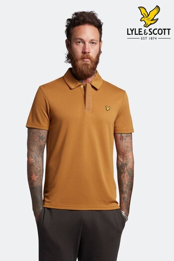 Lyle & Scott Gold Textured Polo Shirt (C42194) | £60