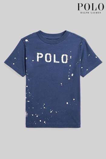 Polo Ralph Lauren Boys Navy Blue Polo Logo T-Shirt (C42411) | £45 - £49